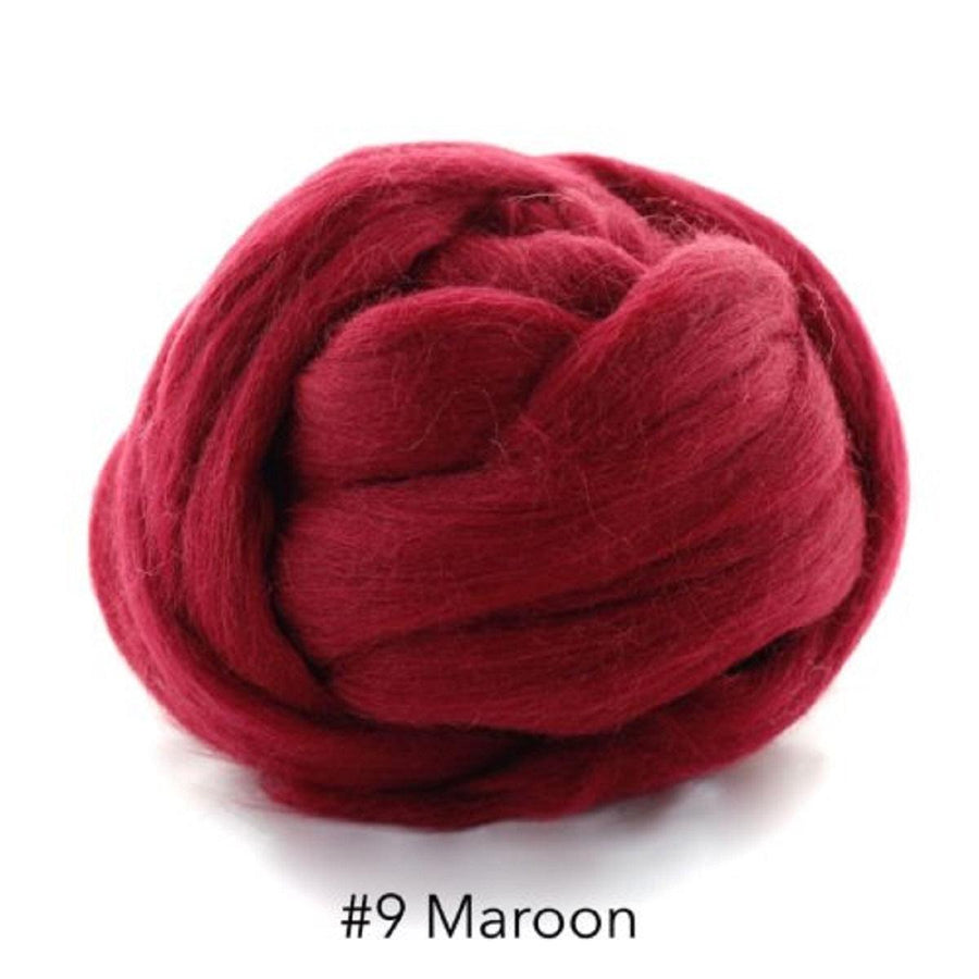 Polish Merino Wool Top - Maroon-Wool Roving-Kromski-8 Ounces-Revolution Fibers