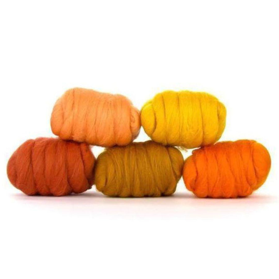 Mixed Merino Wool Variety Pack | Pumpkin Patch (Orange) 250 Grams, 23 Micron-Wool Roving-Revolution Fibers-Revolution Fibers