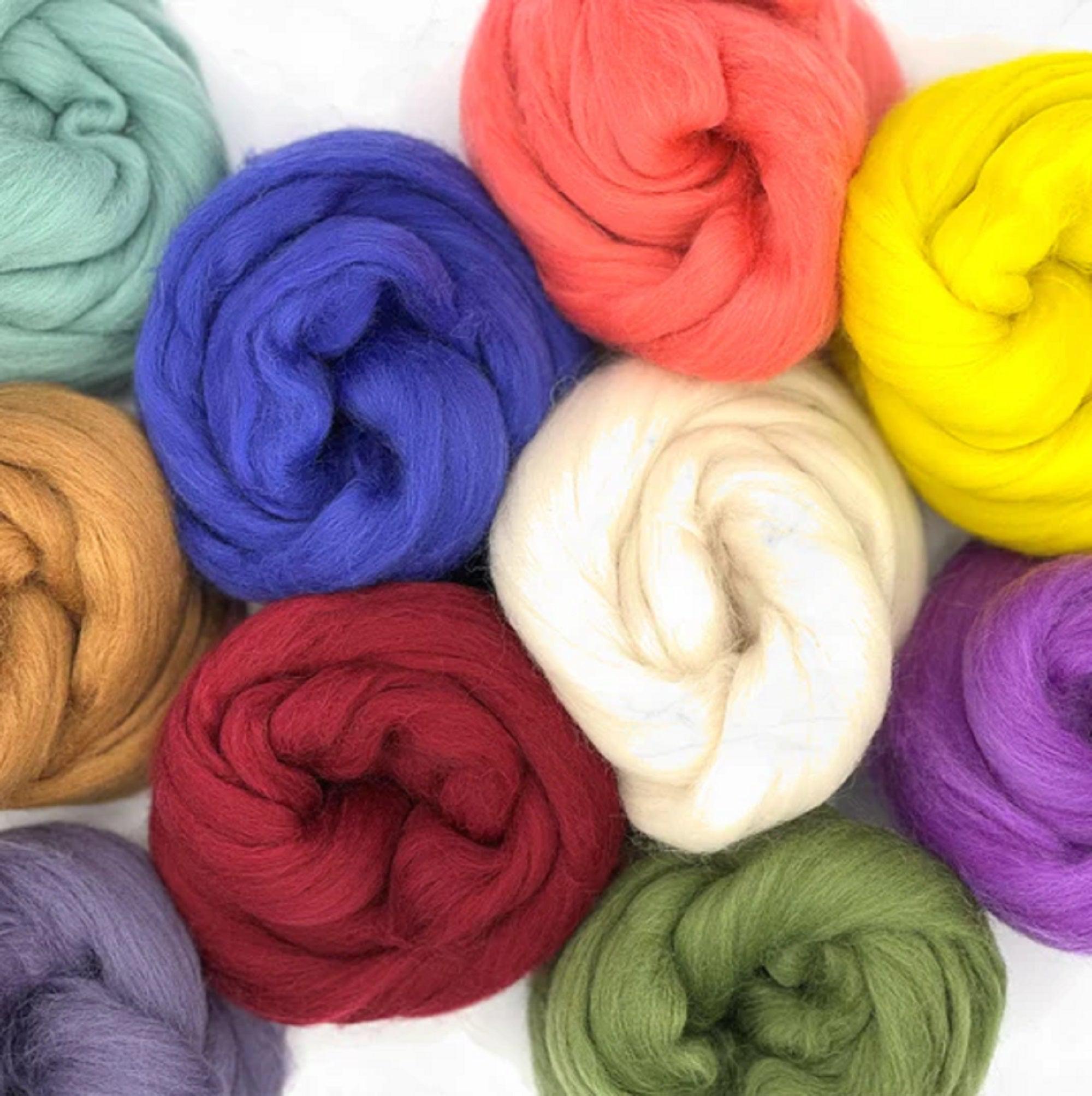 Mixed Merino Wool Variety Pack | Mystery Merino (Multicolored Surprise) 250 Grams, 23 Micron-Wool Roving-Revolution Fibers-Revolution Fibers