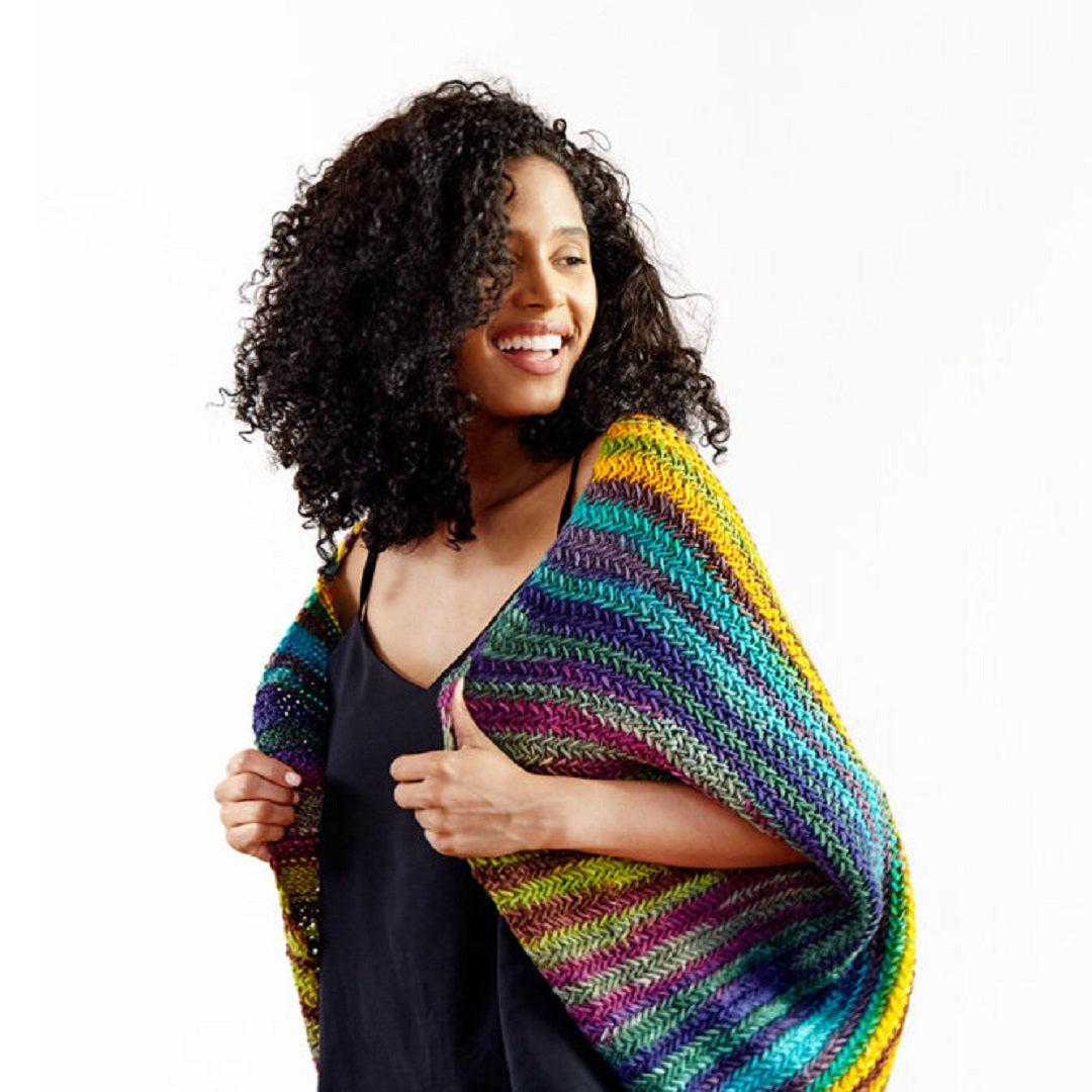Koza Cocoon Wrap Kit | Yarn Art in Herringbone Stitch-Knitting Kits-Urth Yarns-Uncuffed-Koza 4006 + 56-Revolution Fibers