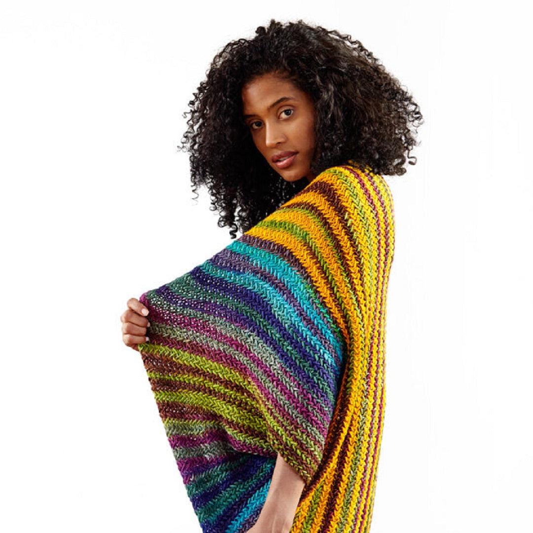 Koza Cocoon Wrap Kit | Yarn Art in Herringbone Stitch-Knitting Kits-Urth Yarns-Uncuffed-Koza 4006 + 56-Revolution Fibers