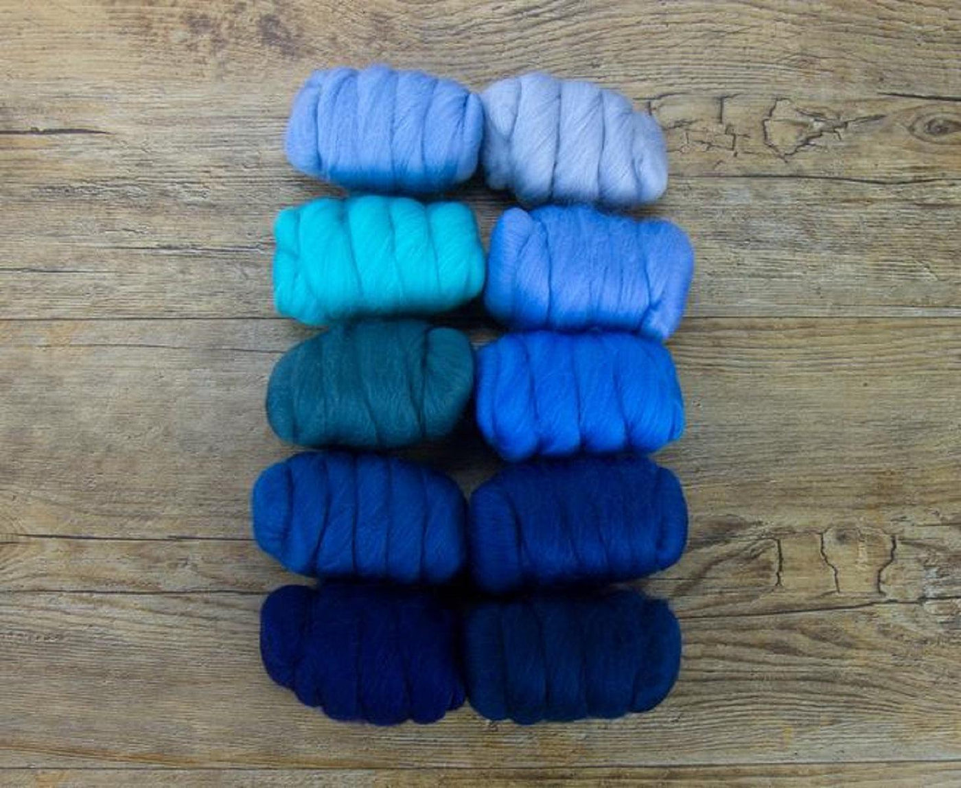 Mixed Merino Wool Variety Pack | Wooly Waves (Blues) 250 Grams, 23 Micron-Wool Roving-Revolution Fibers-Revolution Fibers