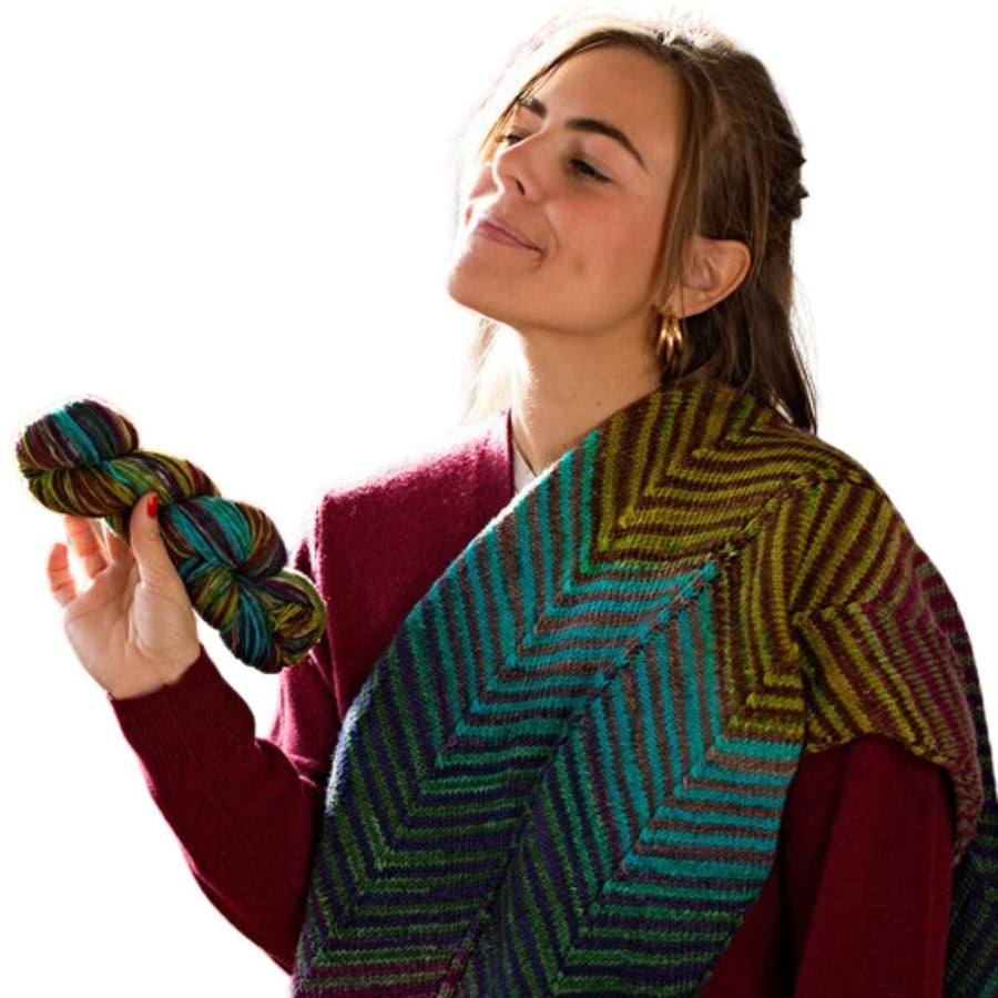 Uneek Chevron Scarf Kit | Fingering / DK / Worsted Weights-Knitting Kits-Urth Yarns-Fingering-01-Revolution Fibers